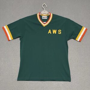 Vintage SPANJIAN Soccer Jersey Men Large Green 60s-70s Elastic AWS Made in USA